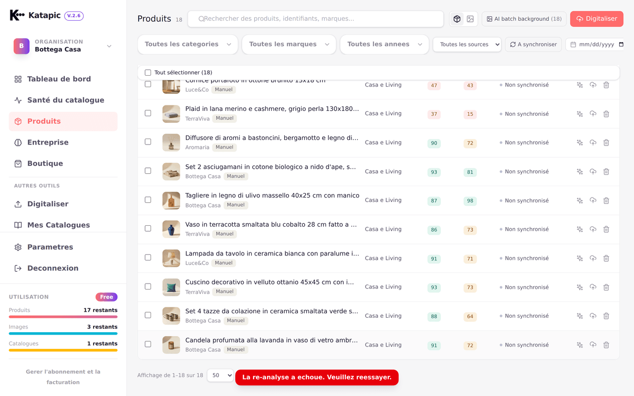 Fiche produit avec images et contenus optimisés