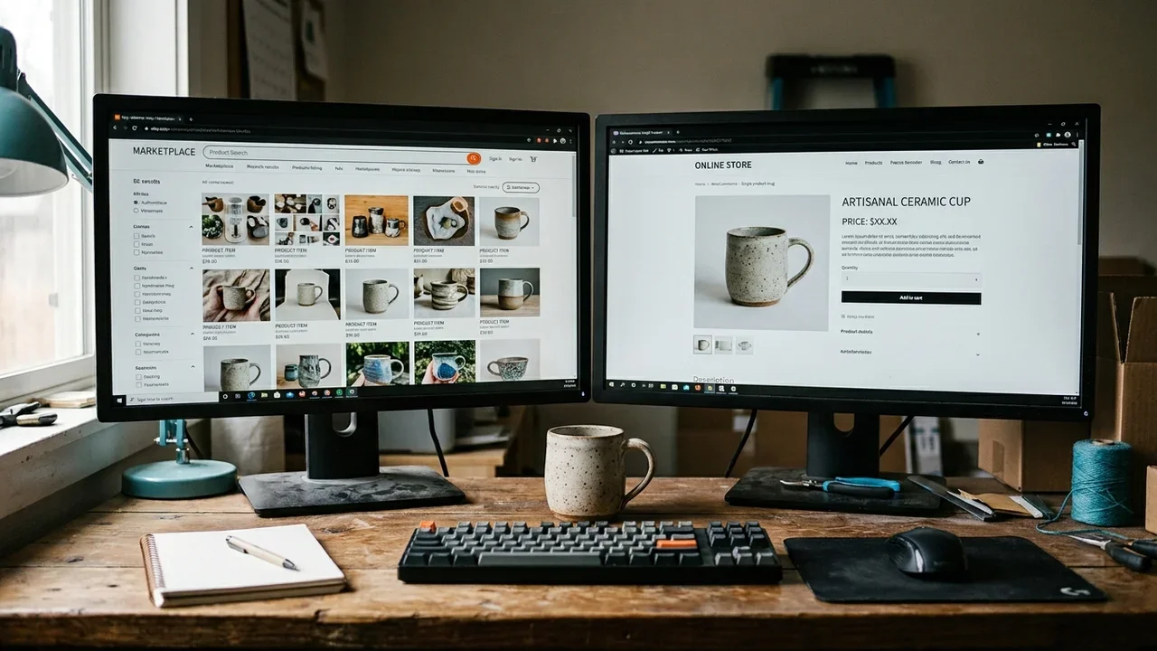 grafiek die de ranking van hetzelfde product op WooCommerce en Etsy vergelijkt