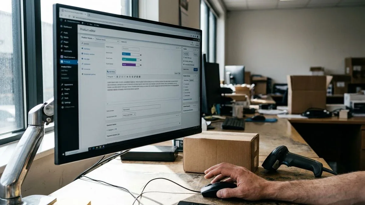 Schermata di un software di gestione catalogo con IA generativa su prodotti WooCommerce